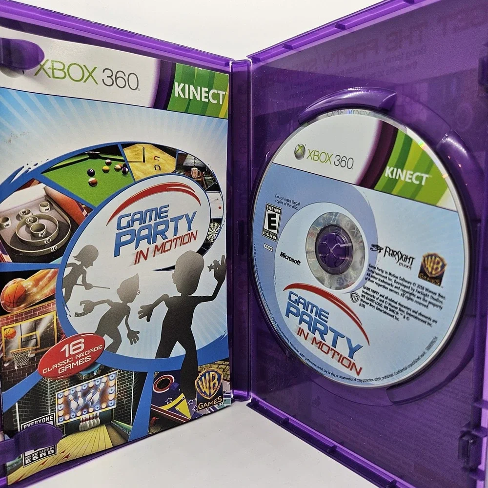 Game Party In Motion Xbox‎ 360 Kinect CIB Complete WB Games Purple Case